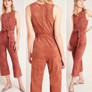 Anthropologie Faux Suede Jumpsuit